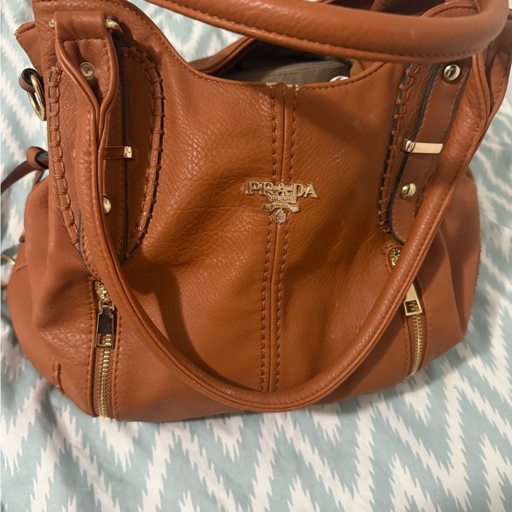 Prada Women's Brown Leather Shoulder Bag